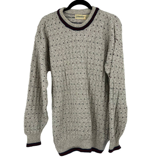 Vintage St Johns B 3D Textured Dotted Pattern Coogie Grandpa Sweater Medium Tall - Picture 1 of 8